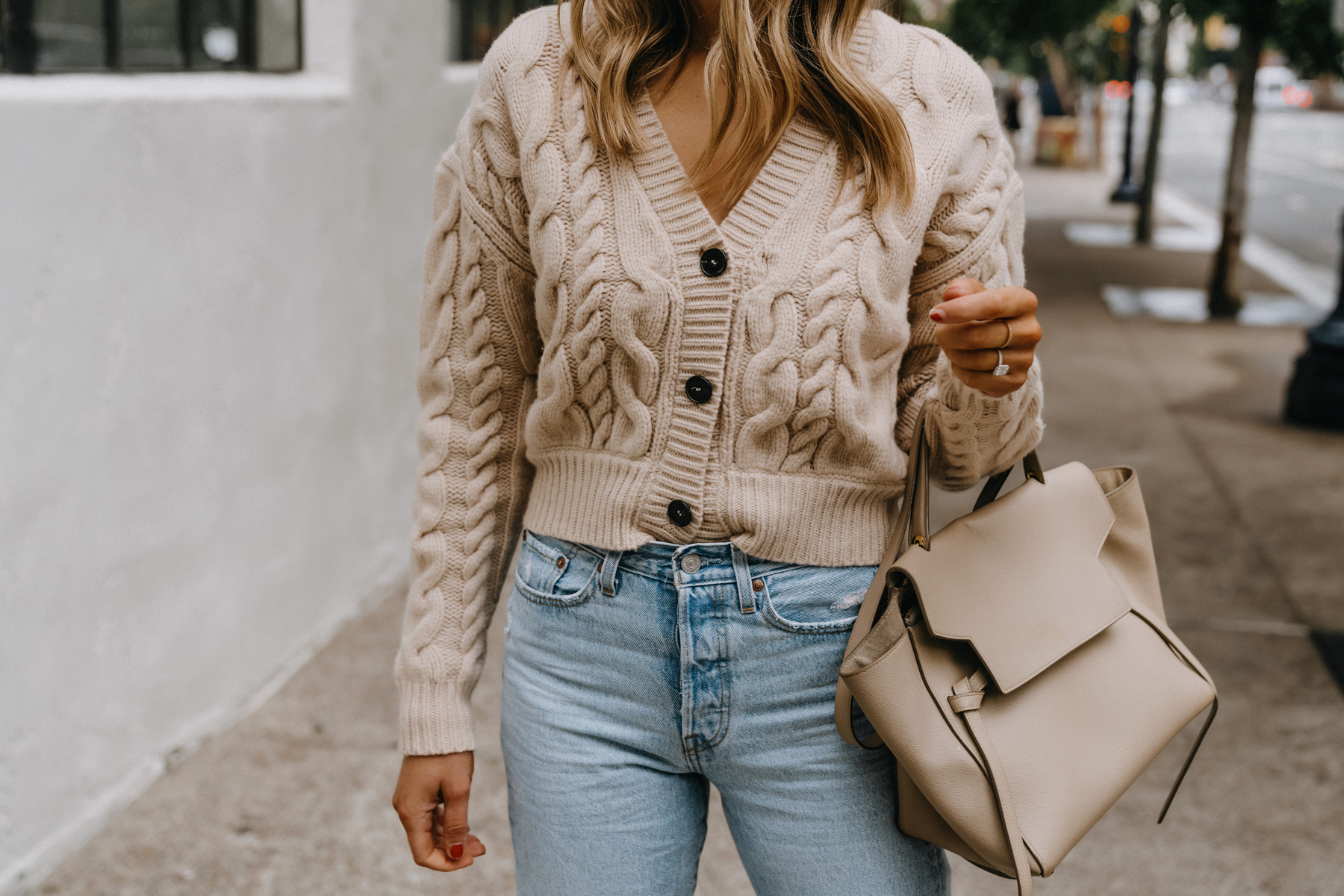 An On-Trend Cable Cardigan Fall Outfit - Fashion Jackson