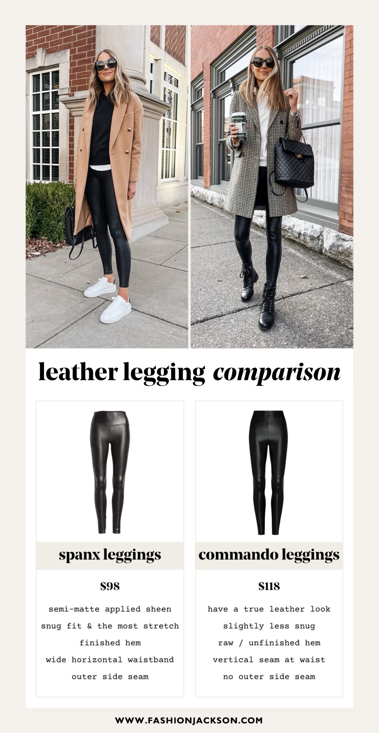 Spanx Vs Commando: Faux Leather Leggings Review & Comparison - Fashion  Jackson