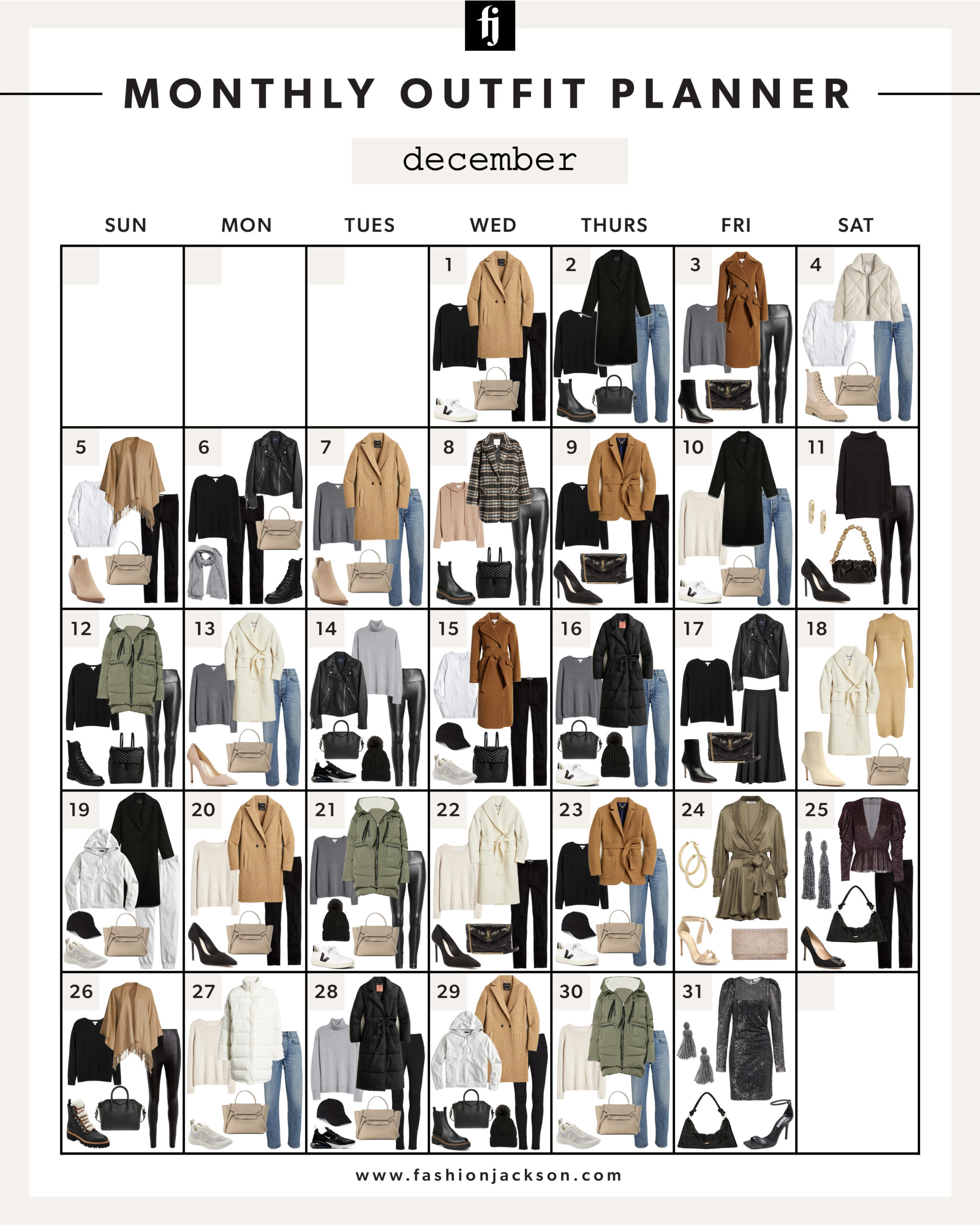 Outfit Ideas for Every Day in December - Fashion Jackson