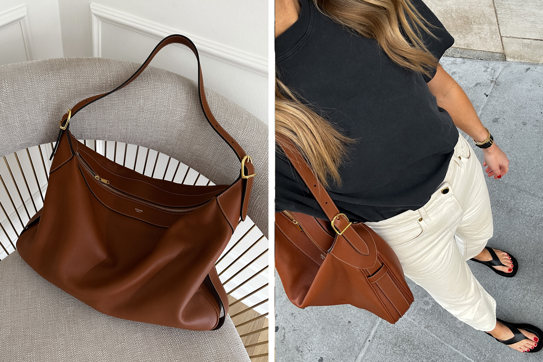 CELINE Big Bag Nano Bucket Leather Shoulder Bag Tan