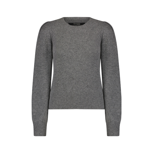 MAYSON the label GREY PUFF SLEEVE CASHMERE SWEATER