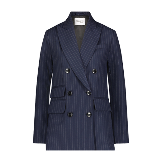 MAYSON the label NAVY PINSTRIPE DOUBLE BREASTED BLAZER