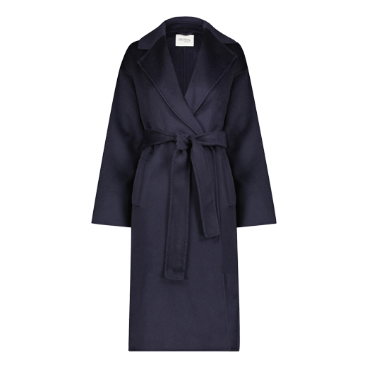 MAYSON the label NAVY WRAP CASHMERE WOOL COAT