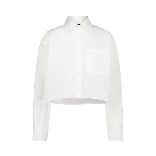 MAYSON the label WHITE CROPPED BUTTON-DOWN SHIRT
