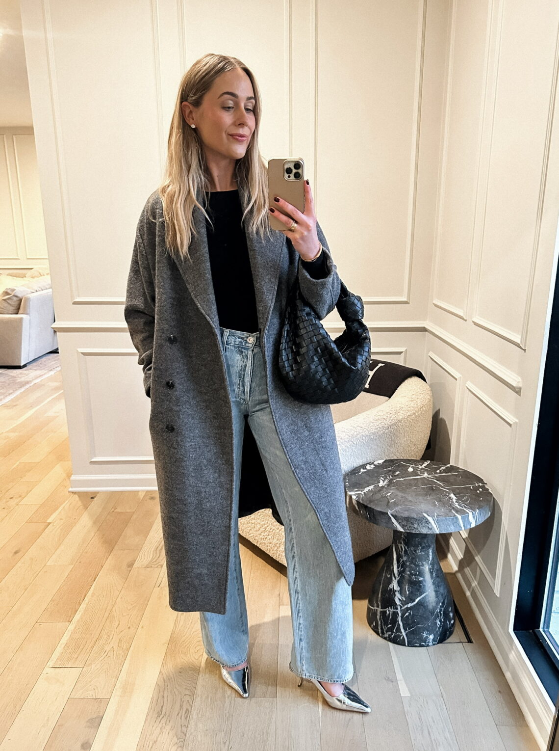 A Dressy Way to Wear a Grey Wool Coat - Fashion Jackson